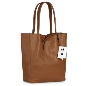 Geanta shopper din piele naturala DiAmanti Luisa Maro Coniac